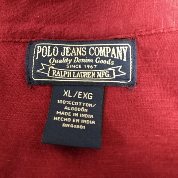 Polo Ralph Lauren Burgundy Long Sleeve Top XL - Picture 8 of 8